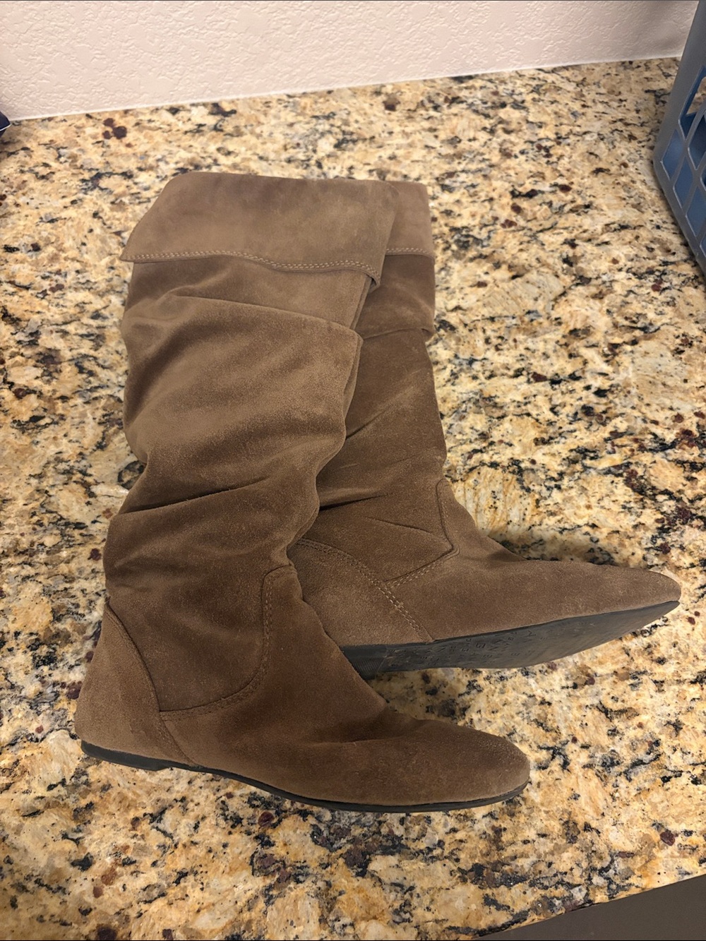 Brown Suede Slouchy Knee-High Boots -Gianni bini